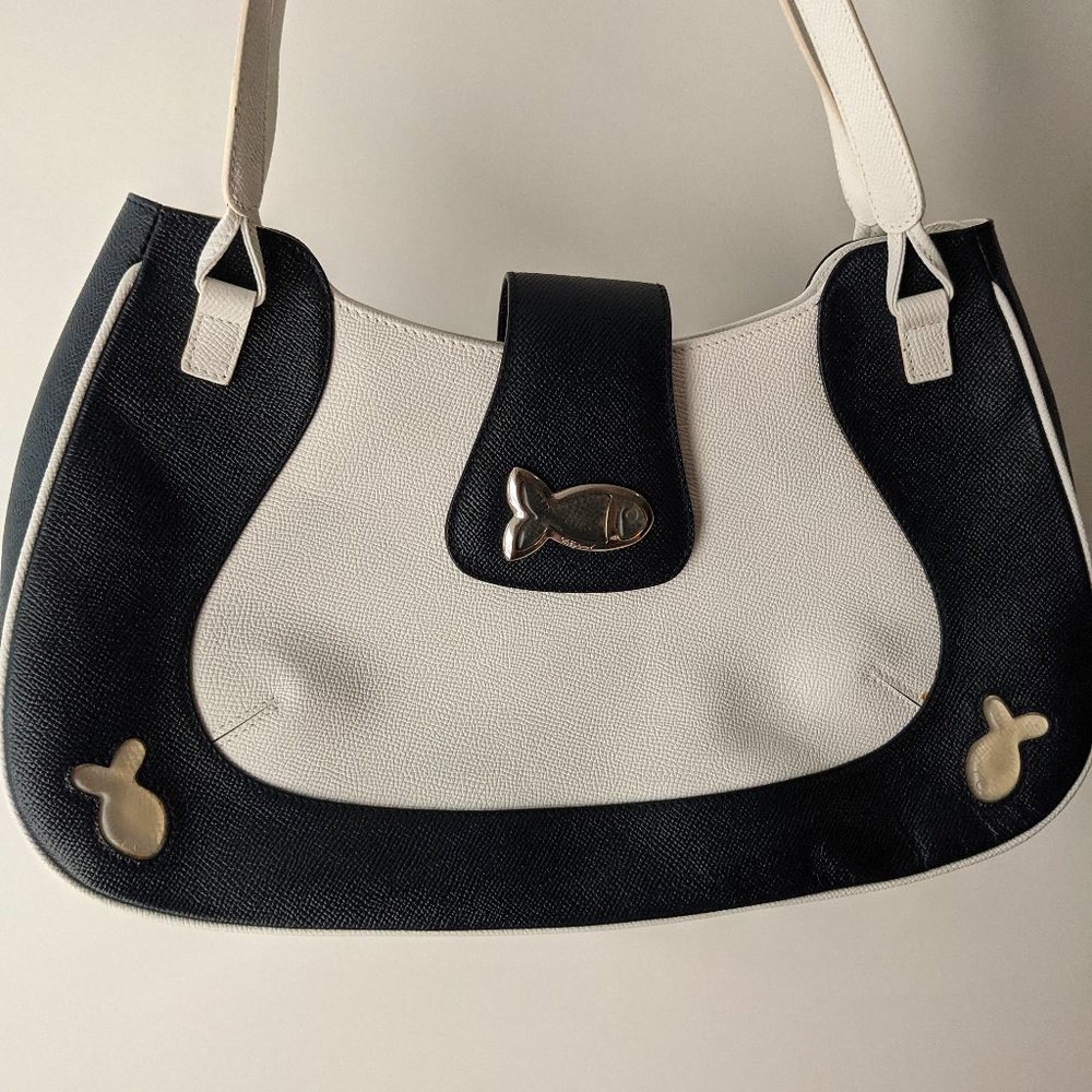 Chopard Happy Fish Handbag Purse Navy Blue White